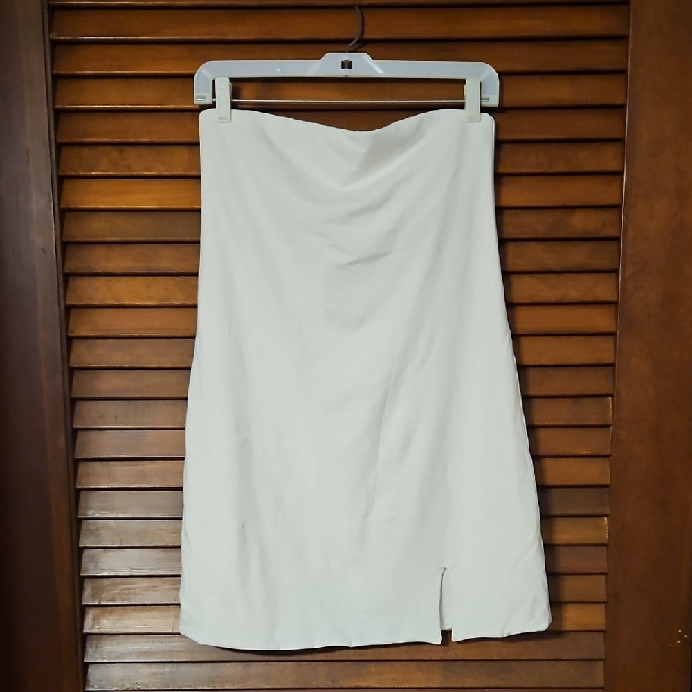 Skin Pima Cotton Strapless White Dress